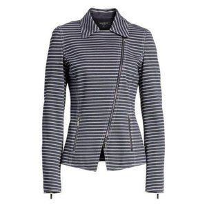 Lafayette 148 Julius Stripe Denim Twill Jacket NWT